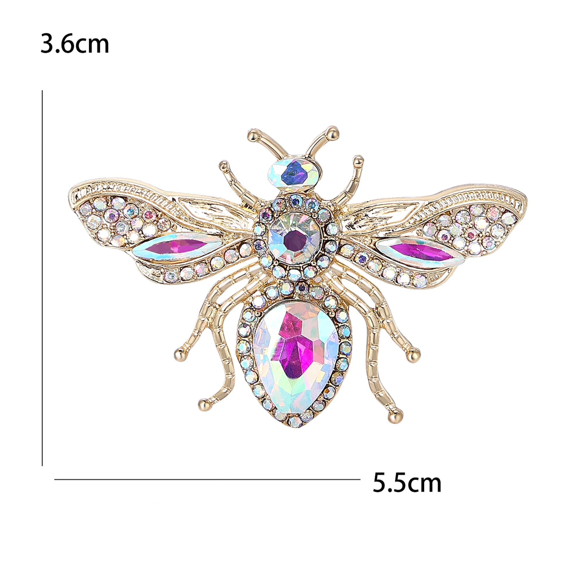 Clássico strass abelha broches para mulheres esmalte bug inseto pinos escritório festa amigo na moda presentes de ano novo jóias acessórios