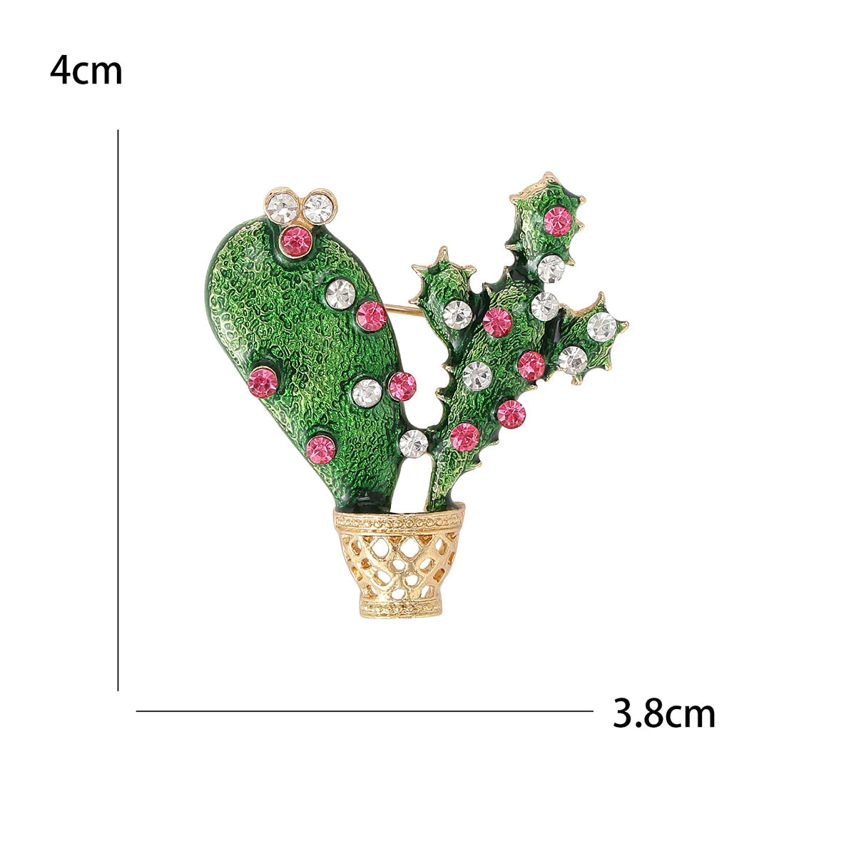 Esmalte Cactus Broches para Mulheres, Strass Verde, Pinos de Plantas, Acessórios Jóias, Presente para Amigos, Festa de Escritório