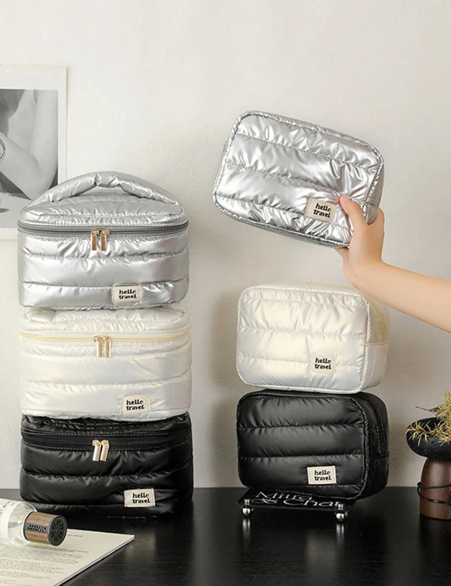Bolsa de maquiagem de grande capacidade Bolsa de cosméticos Bolsa de higiene pessoal Bolsa de armazenamento portátil Organizador de viagem
