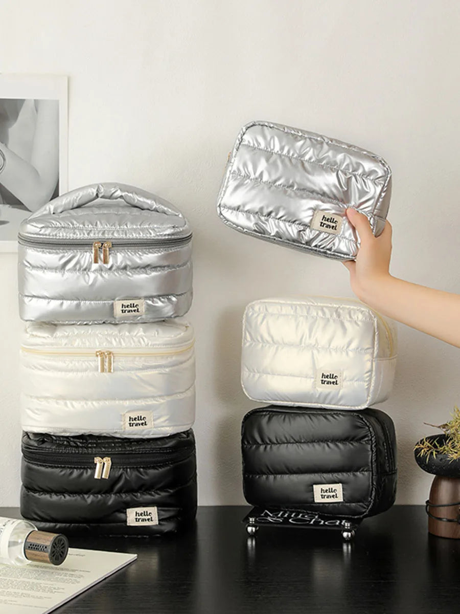 Bolsa de maquiagem de grande capacidade Bolsa de cosméticos Bolsa de higiene pessoal Bolsa de armazenamento portátil Organizador de viagem