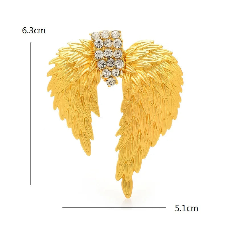 Broche Asa Dourada com Strass Design Elegante Feminino