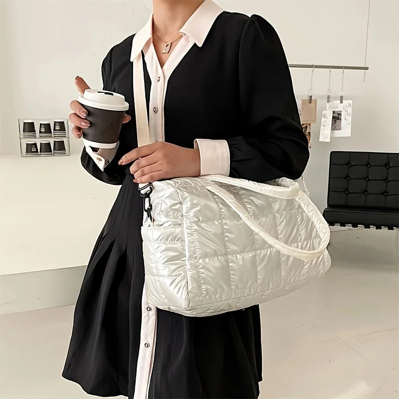Bolsa de viagem acolchoada de cor sólida acolchoada – durável, portátil e elegante – perfeita para esportes, trabalho e uso diário