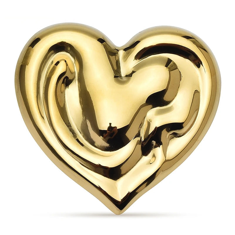 Broche Coração em Aço Design Elegante Feminino