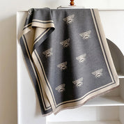 Luxo marca de dois lados abelhas lenço, imitação de caxemira, macio, quente, franja, pashmina, xale, inverno, coldproof, à prova de vento, cobertor
