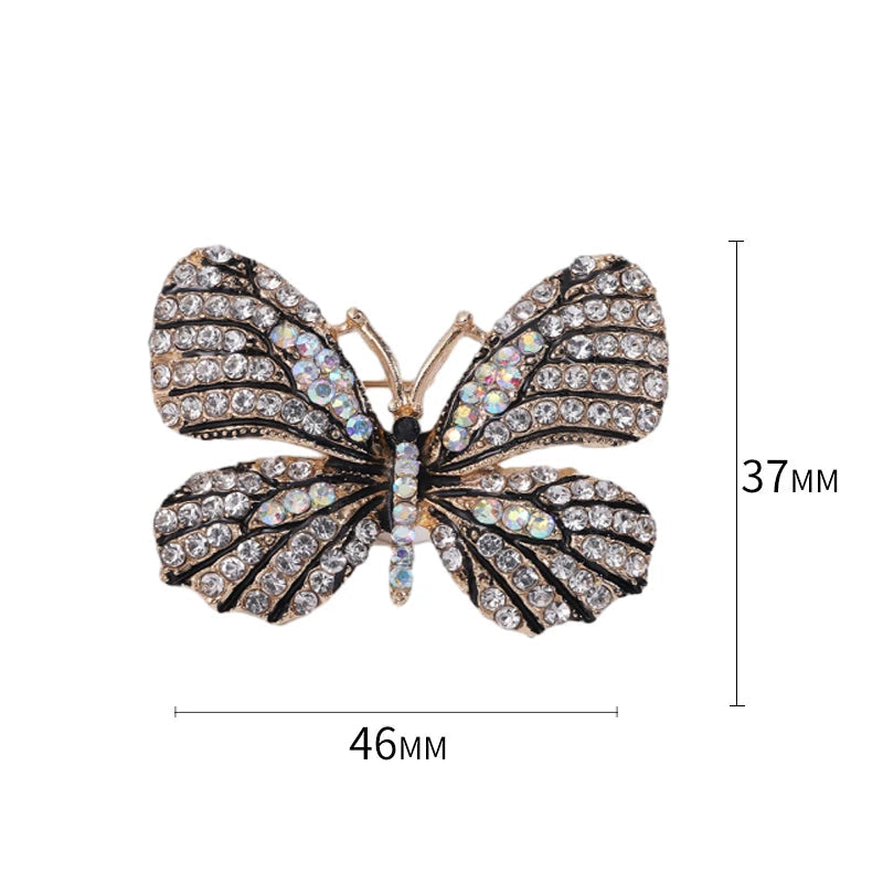 Broche de Borboleta com Strass para Acessórios Elegantes