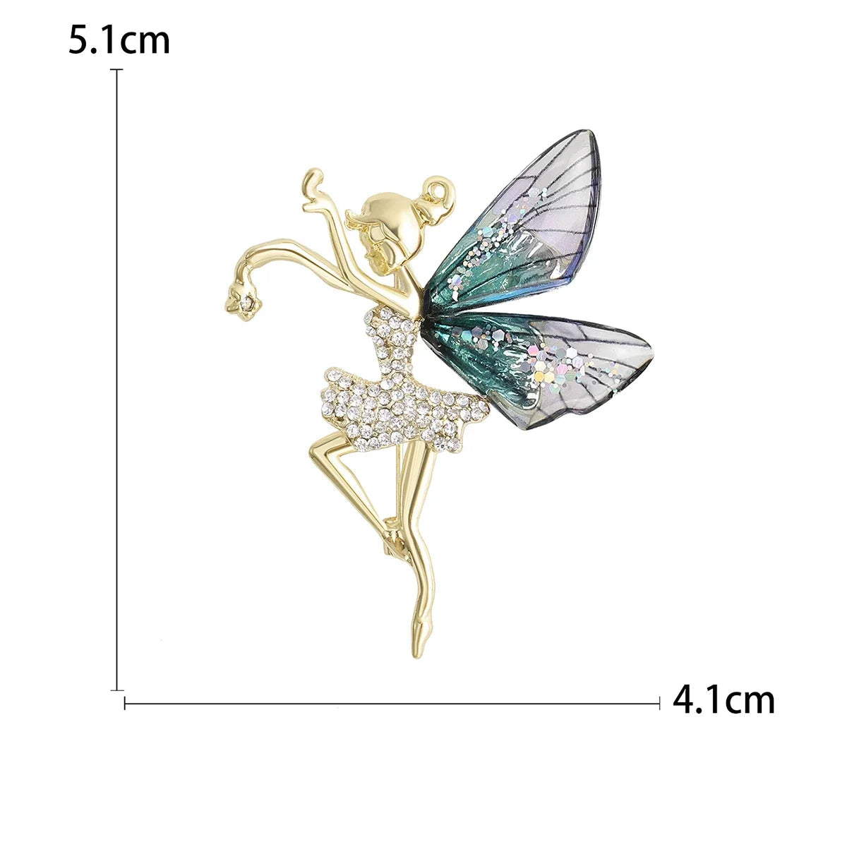 Broche Bailarina Esmaltado com Strass Elegante Feminino