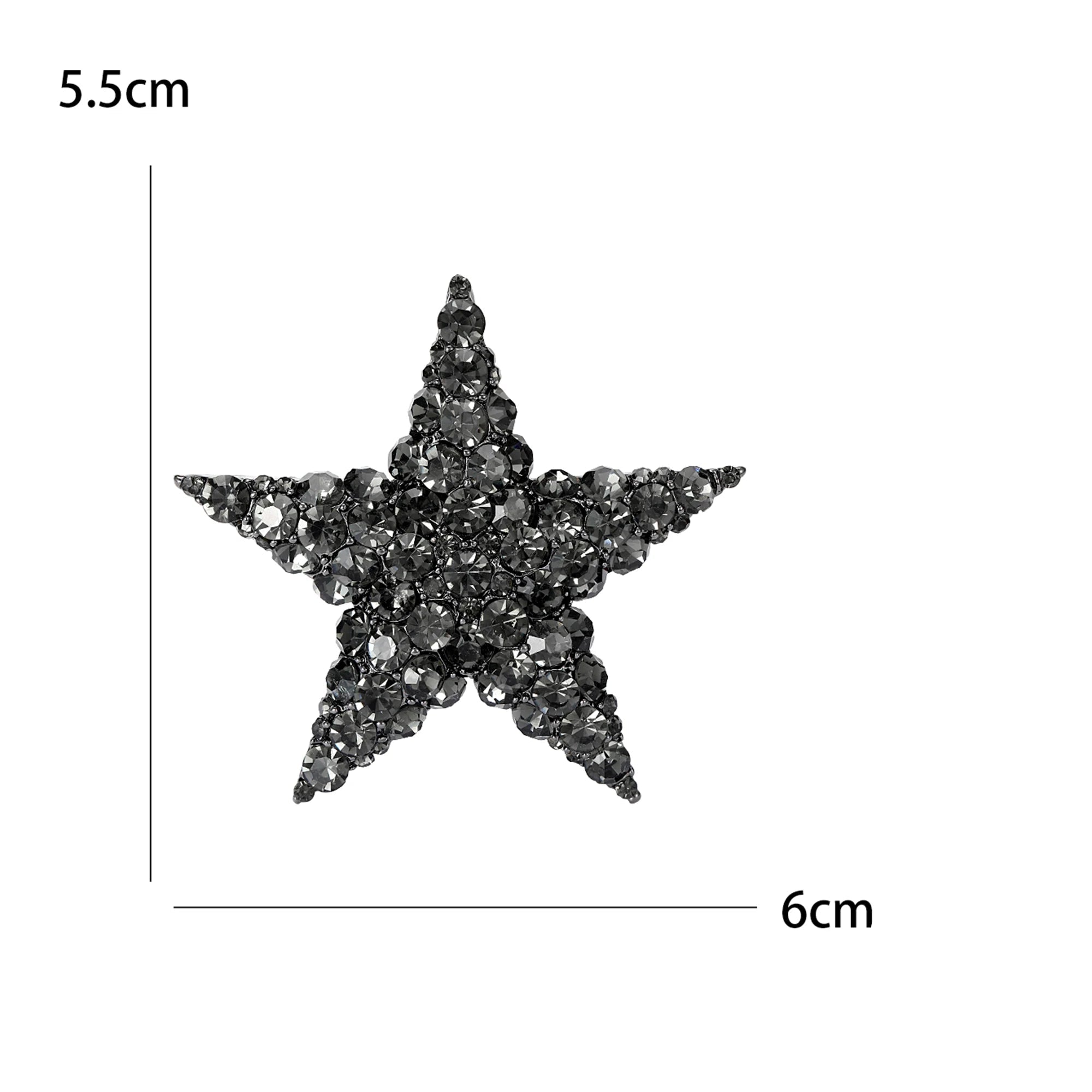 Alfinetes de estrela de tiro com borla para mulheres unissex strass estrela broches escritório festa amigo presentes acessórios de joias
