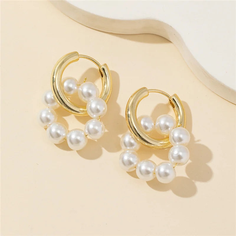 2024 boêmio moda declaração borla pérola círculo hoop brincos para mulheres meninas elegante jóias de casamento presente