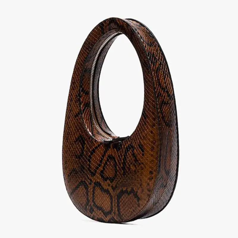 Luxo e sexy padrão de cobra oval em relevo high-end marca designer bolsa, personalizado e elegante bolsa de ombro para mulher