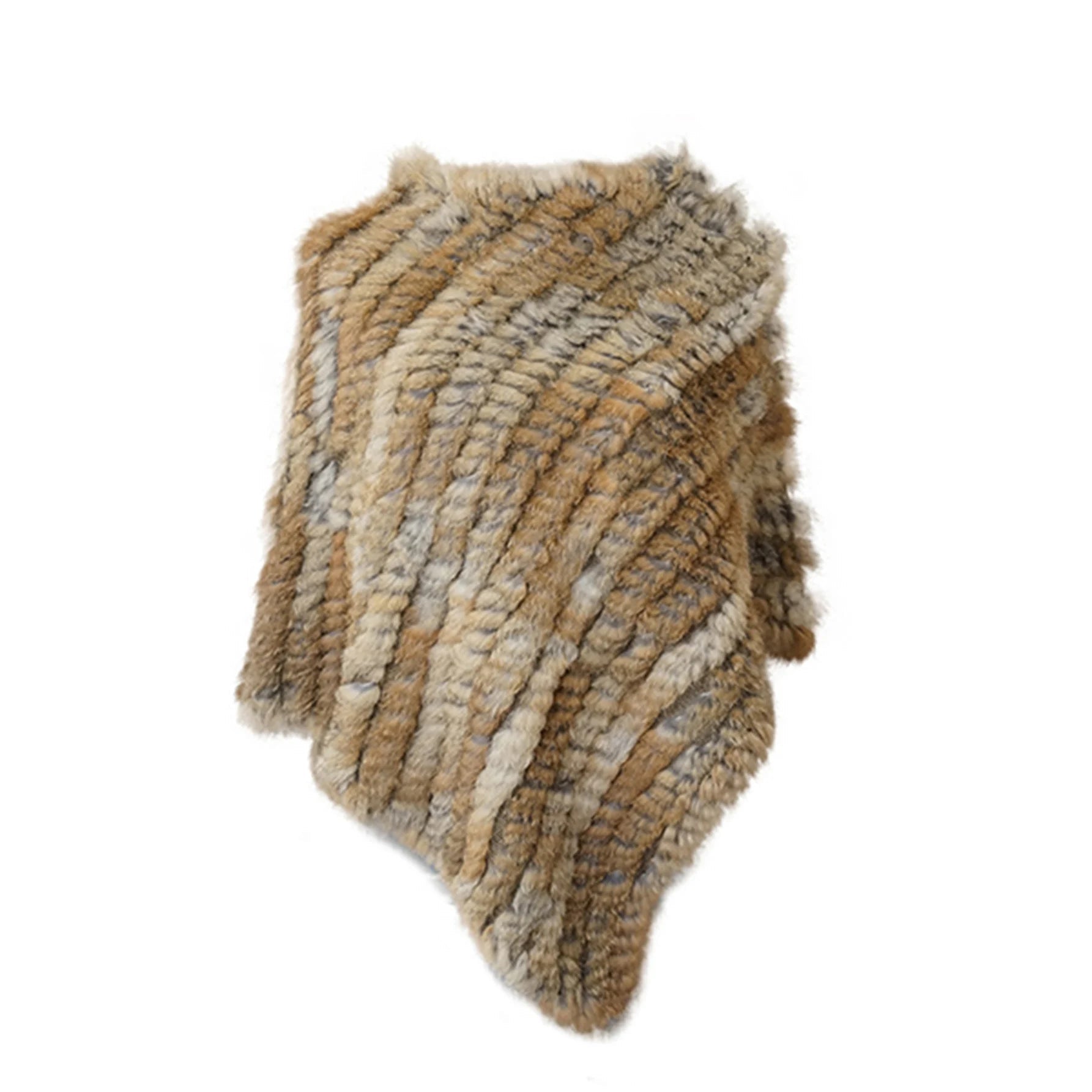Real pele de coelho de malha natural poncho colete moda envoltório casaco xale senhora cachecol pele natural festa de casamento atacado capa