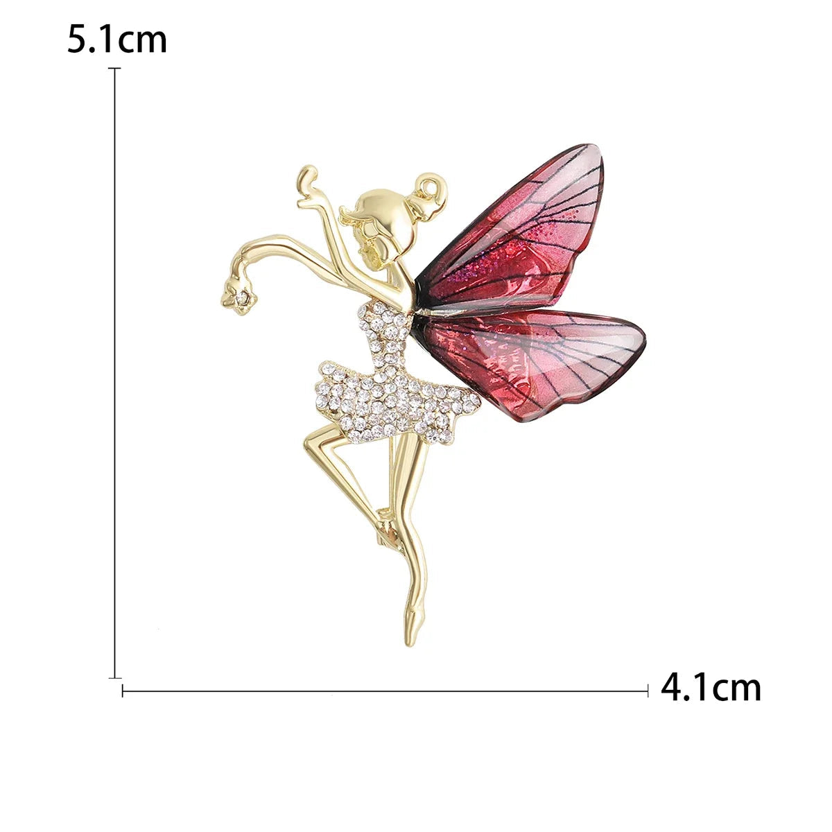 Broche Bailarina Esmaltado com Strass Elegante Feminino