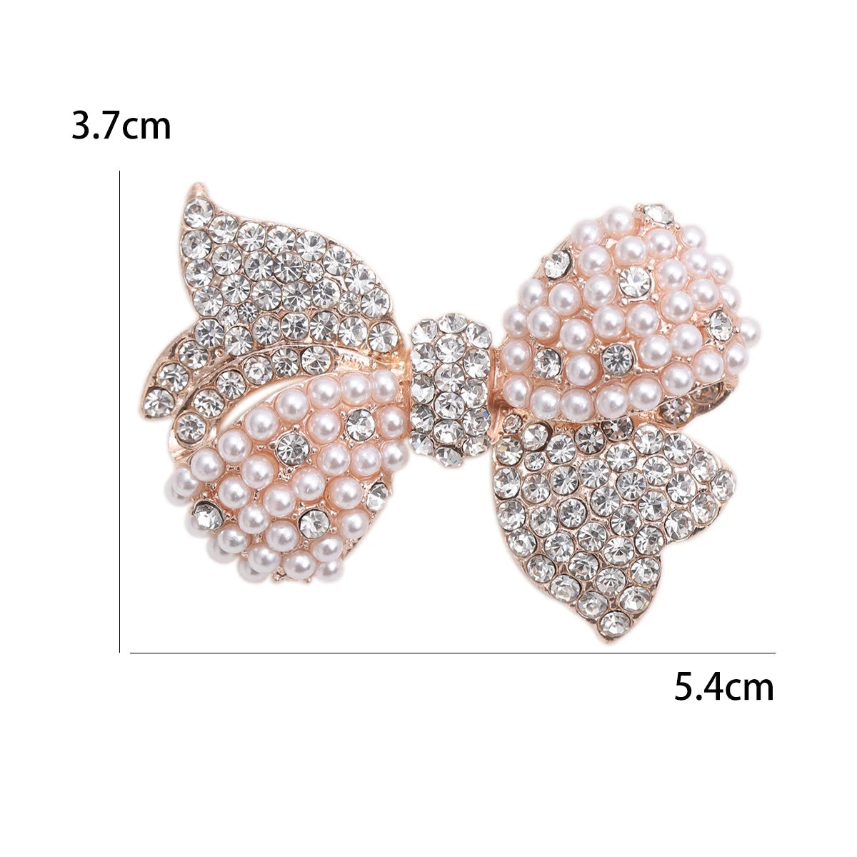Broche Laço Feminino com Strass e Pérolas para Acessórios