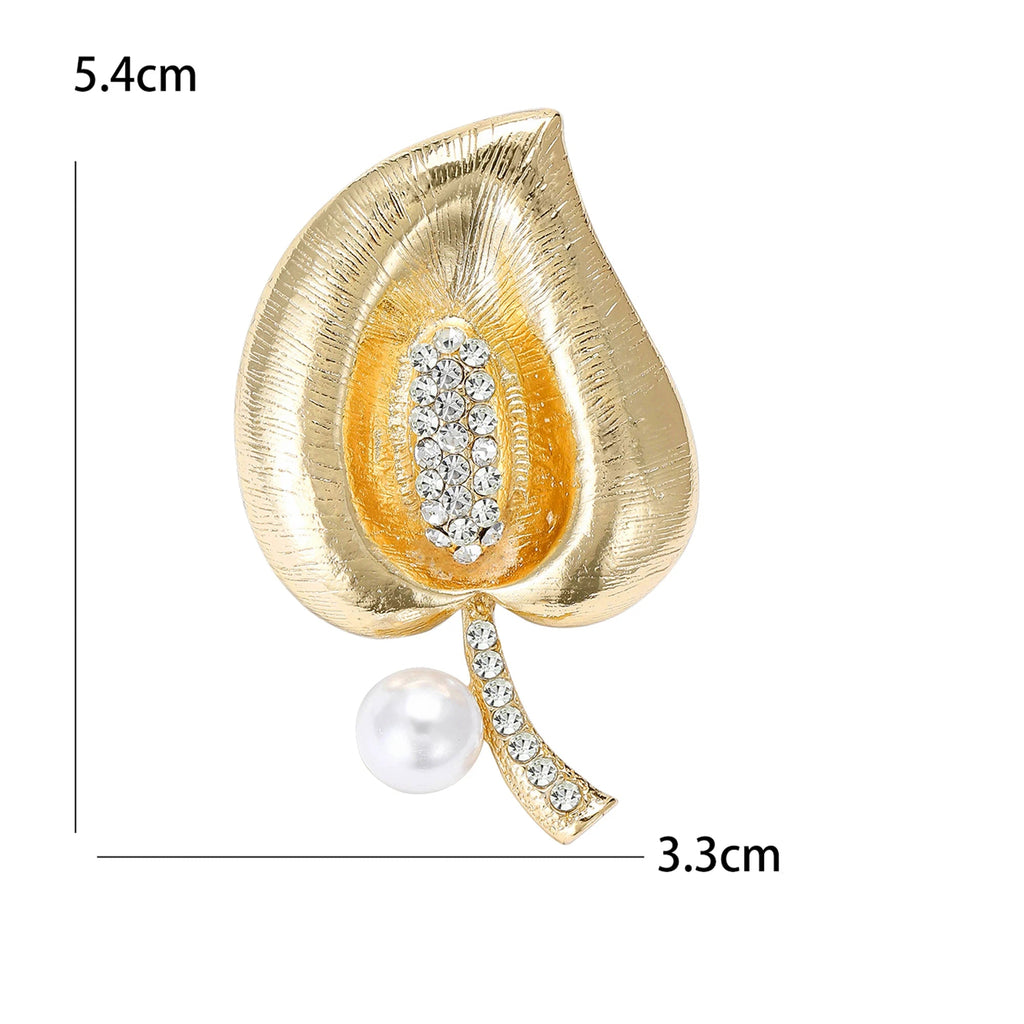 Broche Flores com Strass Elegante Feminino