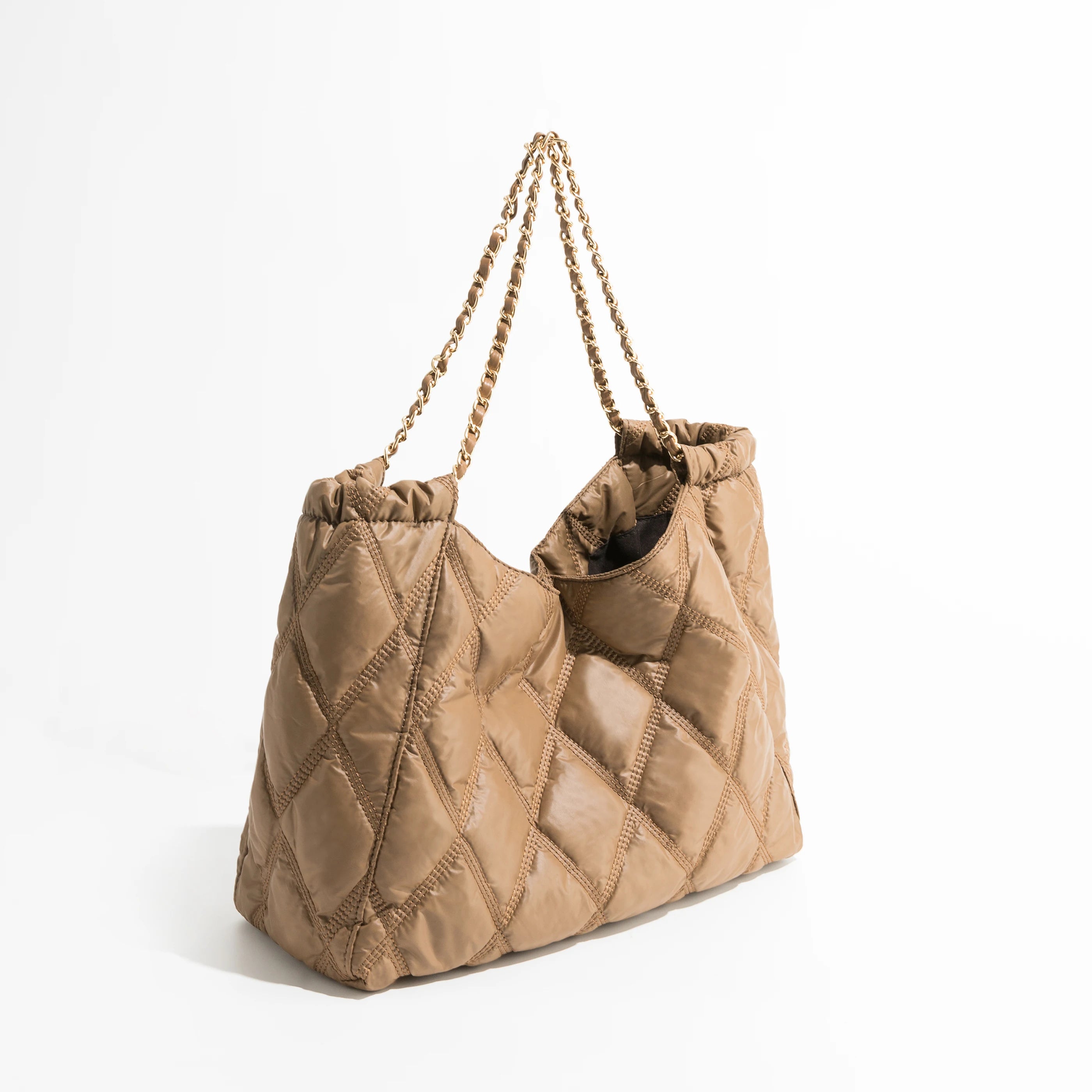 Casual lingge acolchoado bolsas de ombro femininas designer correntes acolchoadas senhora bolsas náilon grande capacidade sacola grandes sacos inchados 2023