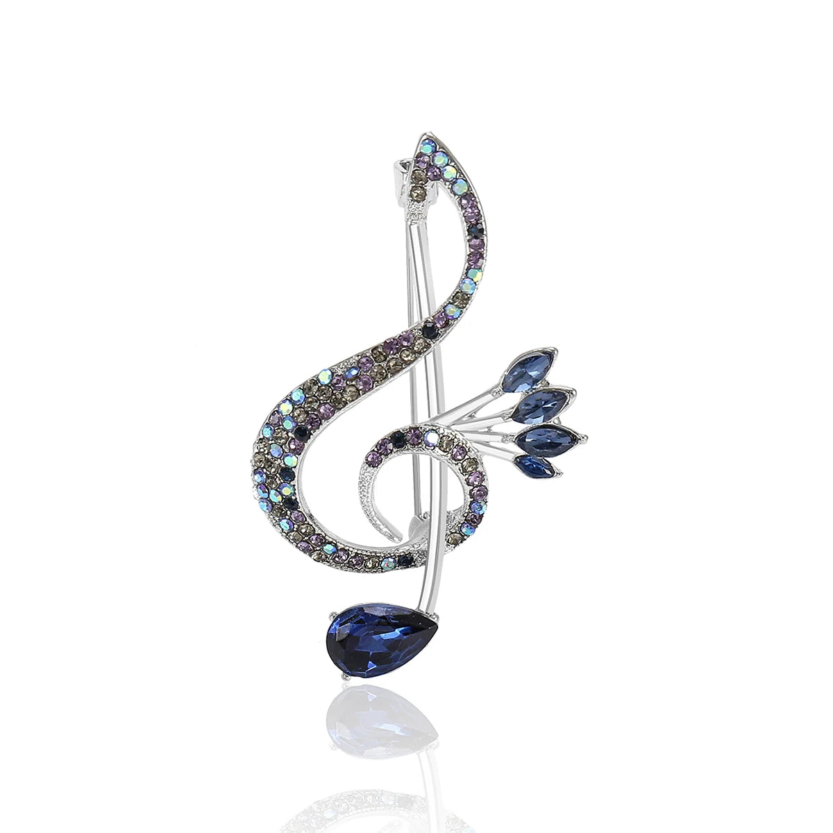 Beaut & berry luxo strass música nota broches para mulheres unissex glamour pinos casual acessórios de festa presentes de ano novo amigos