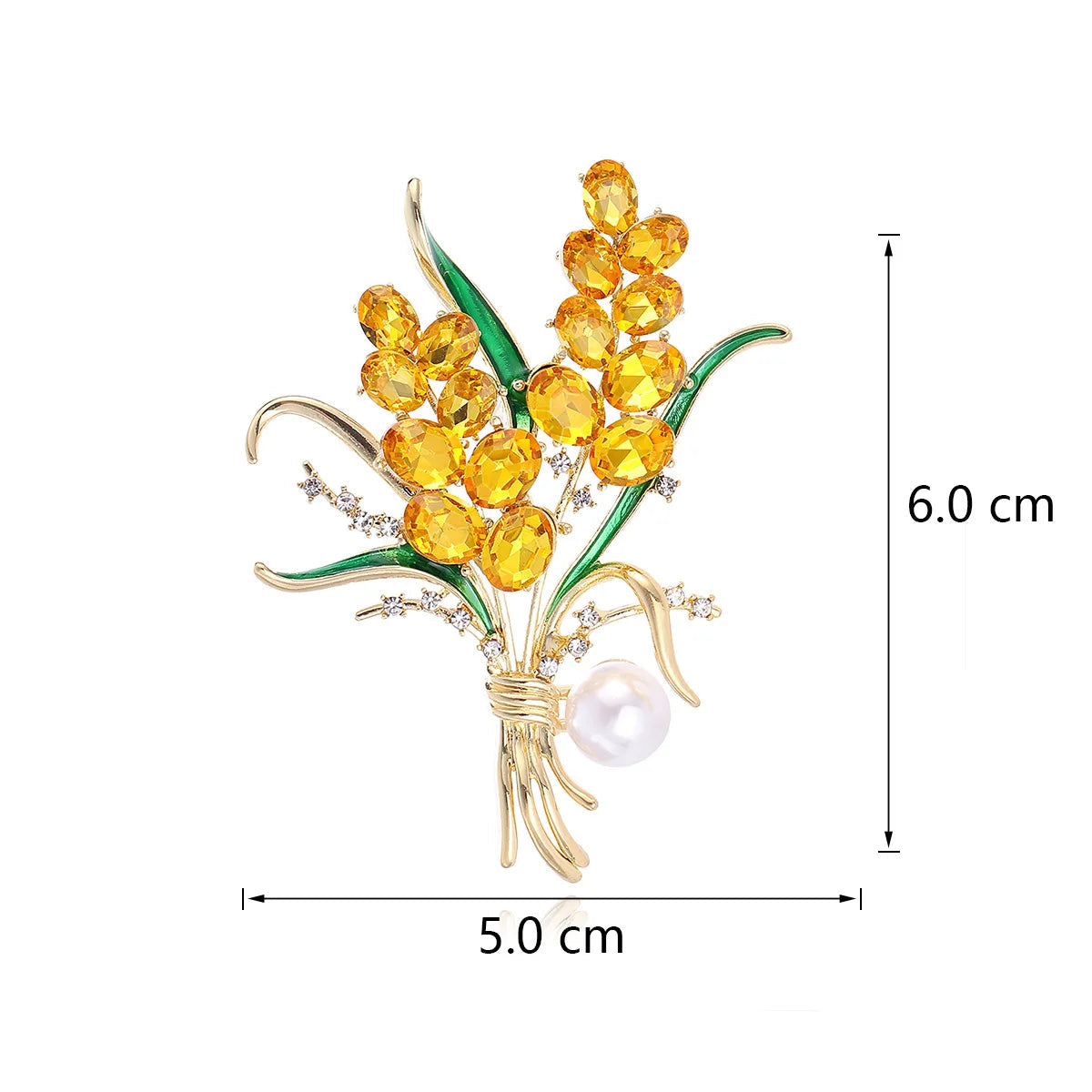 Broche Ramo de Trigo com Strass Design Elegante Feminino