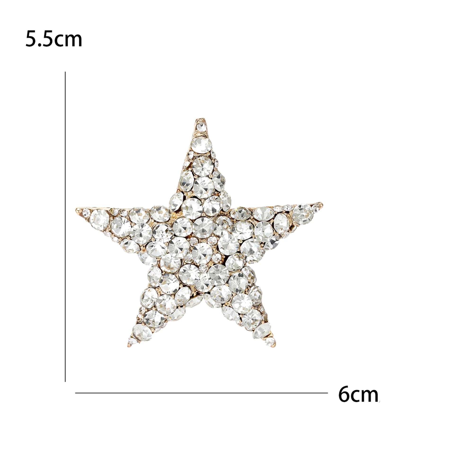 Alfinetes de estrela de tiro com borla para mulheres unissex strass estrela broches escritório festa amigo presentes acessórios de joias