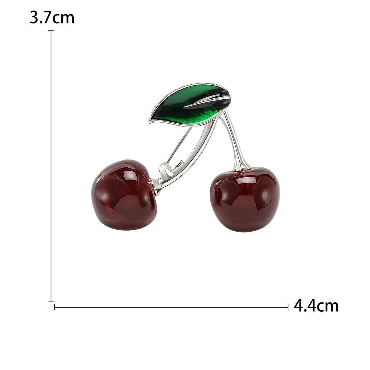 Broches de cereja esmalte para mulheres, Unisex Rhinestone Fruit Pins, Banquete Party Backpack Presentes, Acessórios de jóias