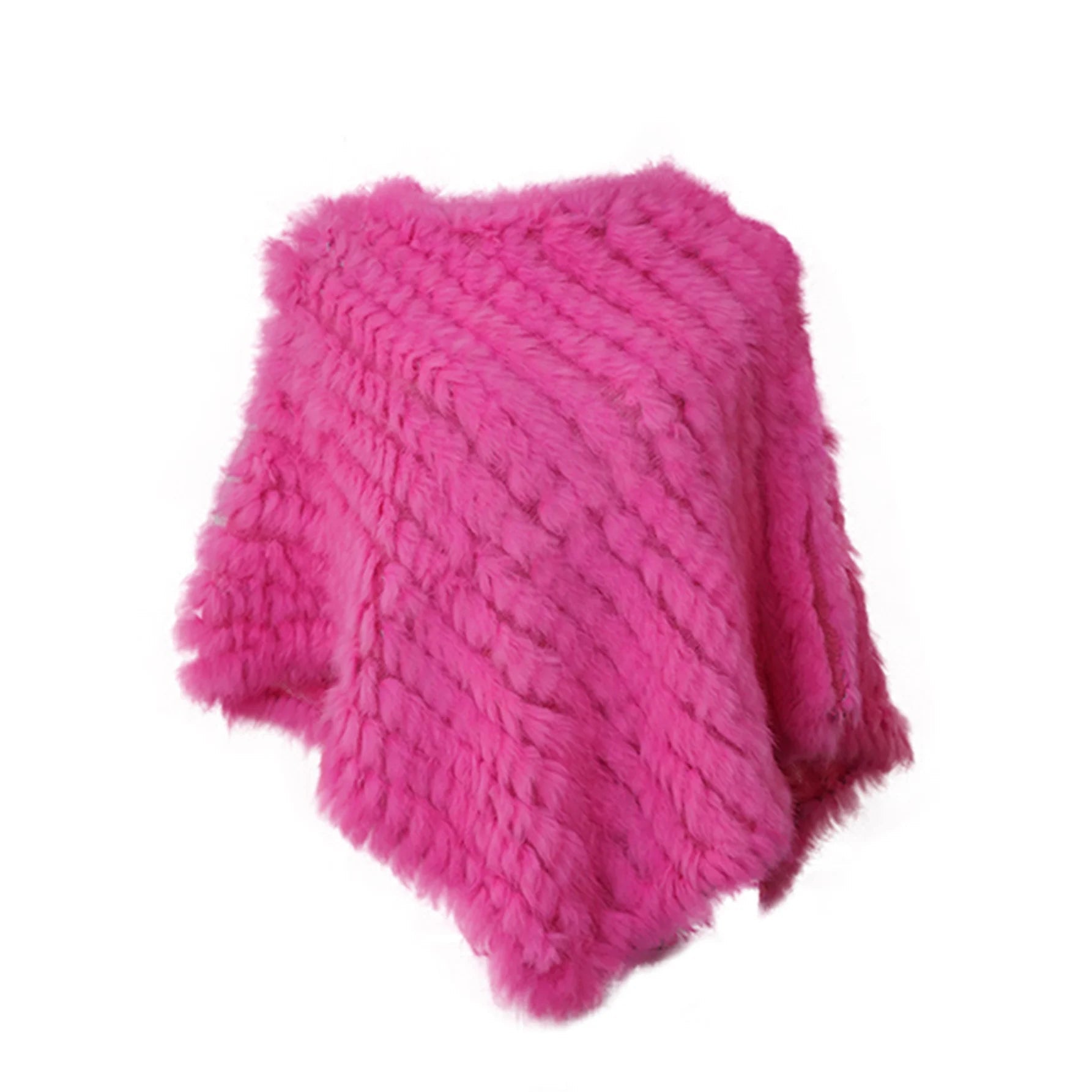 Real pele de coelho de malha natural poncho colete moda envoltório casaco xale senhora cachecol pele natural festa de casamento atacado capa
