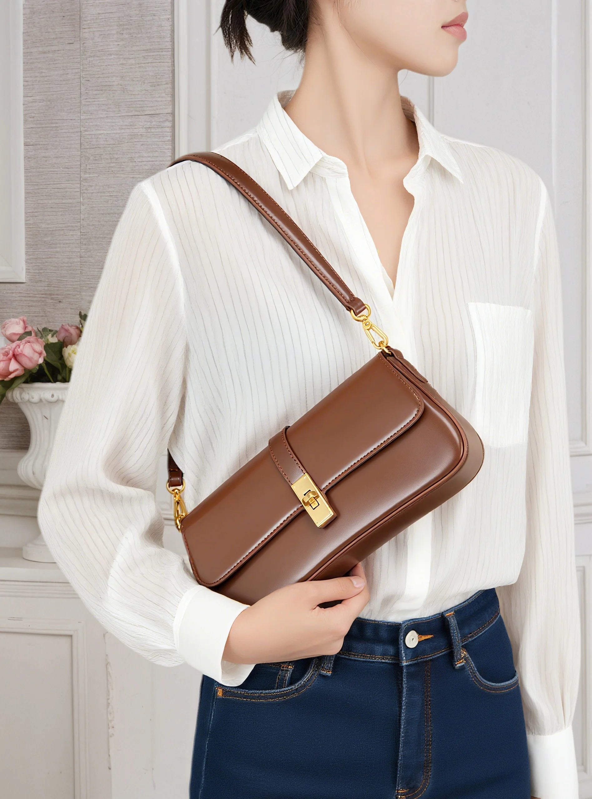 Bolsa de ombro feminina de couro de luxo designer de couro genuíno crossbody sacos quadrados de alta qualidade moda feminina bolsa