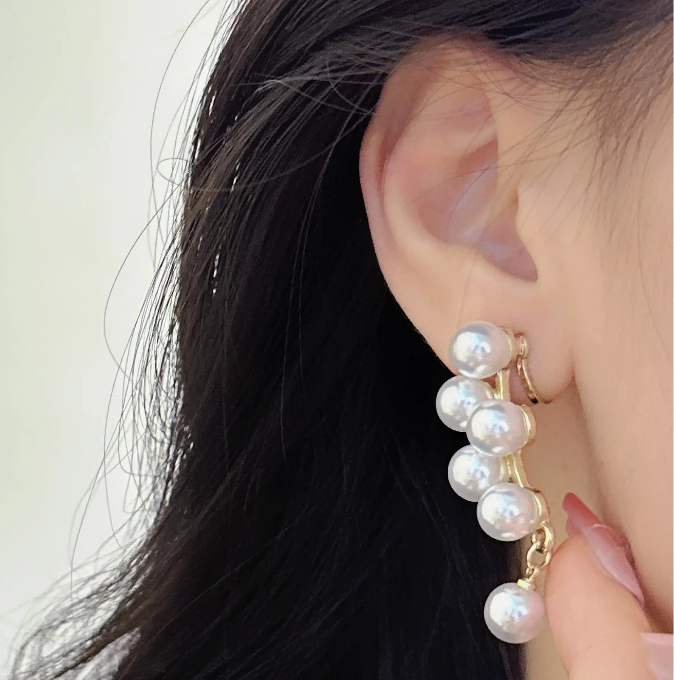Temperamento de alta qualidade imitação de pérola brincos feminino nicho design personalidade elegante versátil moda jóias 5e153