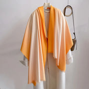 Novo inverno xale cachecóis envoltório 2025 design gradiente cachecol feminino moda quente pashmina femal poncho neckerchief echarpe bandana