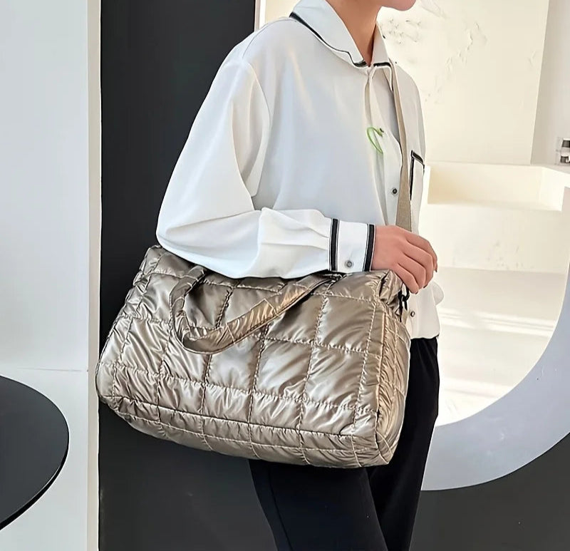 Bolsa de viagem acolchoada de cor sólida acolchoada – durável, portátil e elegante – perfeita para esportes, trabalho e uso diário