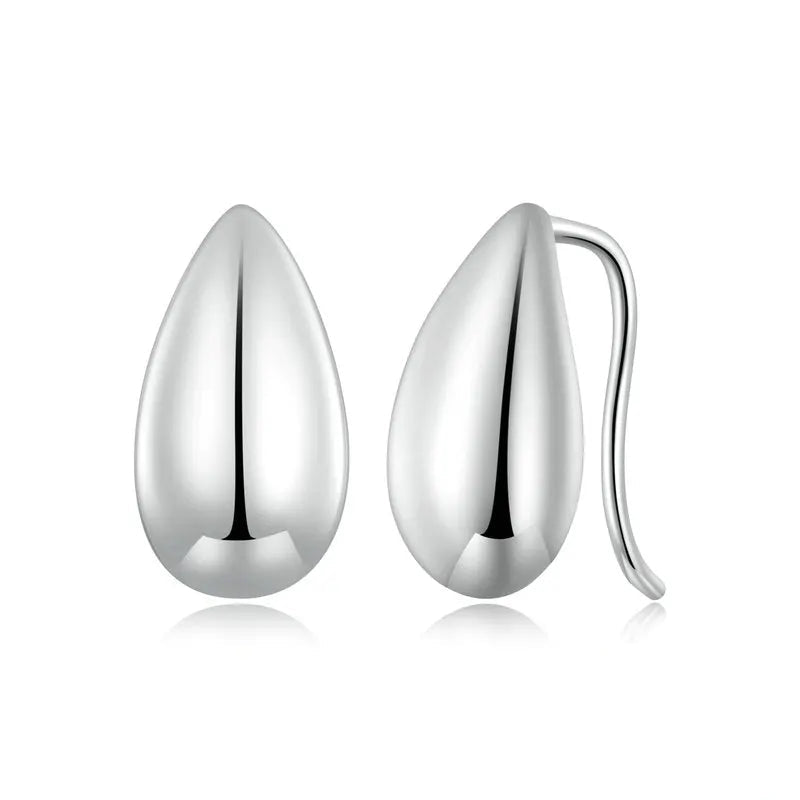 Bamoer autêntico 925 prata esterlina brilhante waterdrop brincos de gancho de lágrima para mulheres minimalista jóias finas presente