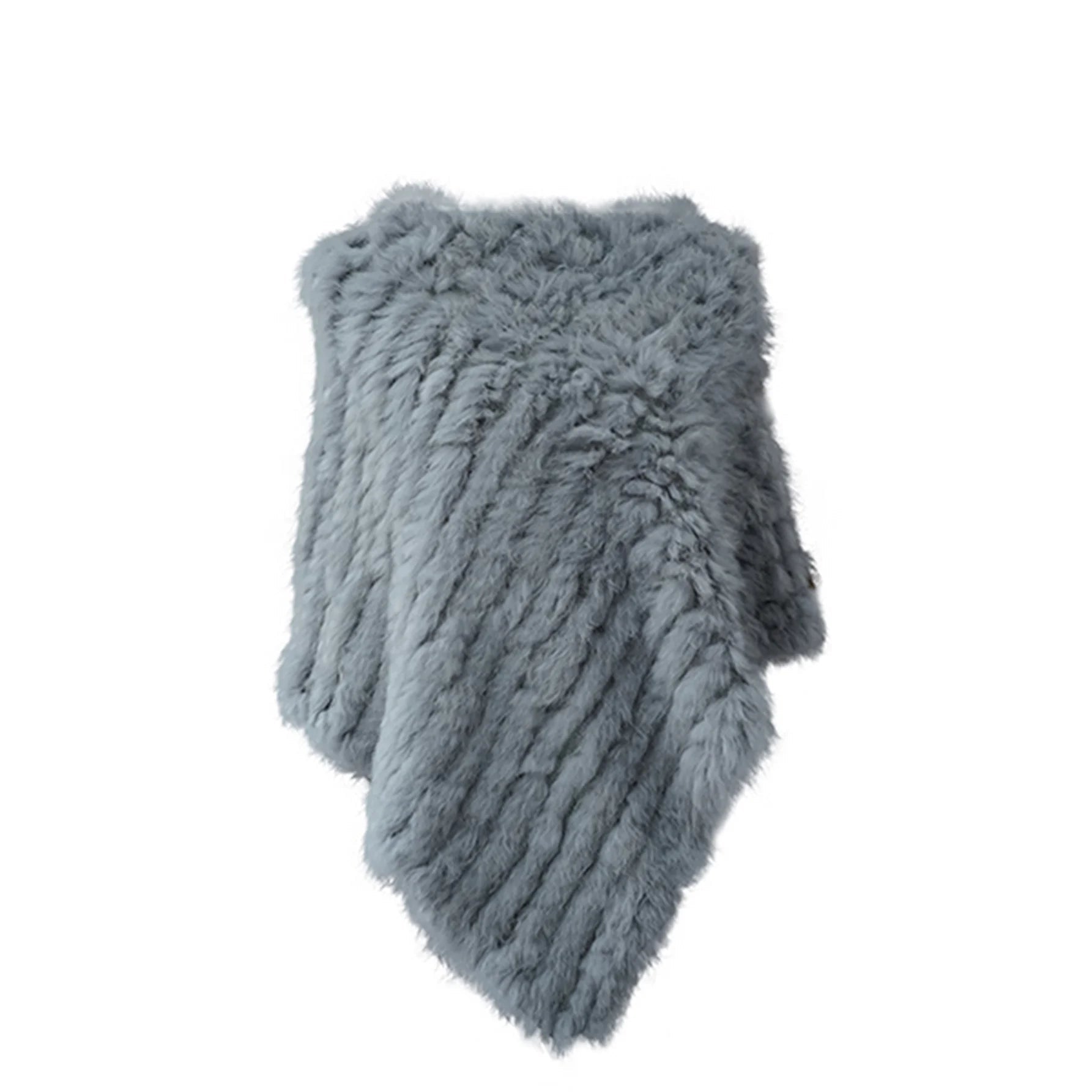 Real pele de coelho de malha natural poncho colete moda envoltório casaco xale senhora cachecol pele natural festa de casamento atacado capa