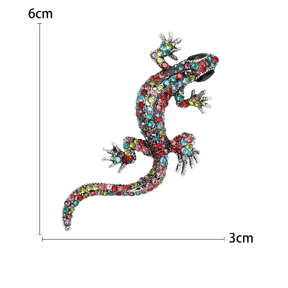 Broche Lagartixa com Strass - Elegância e Estilo