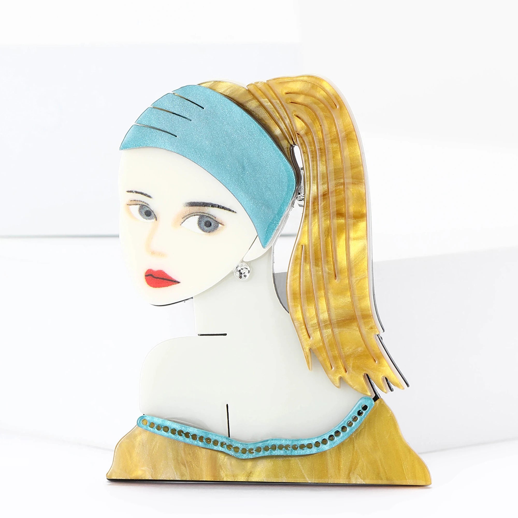 Broche Feminino Rosto Personagem Acrílico Elegante