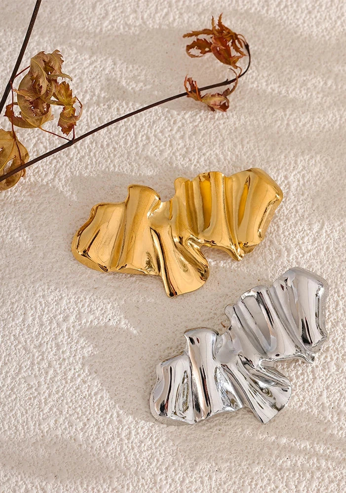 Yhpup Geometria Abstrata Moda Metal 18k Ouro PVD Banhado Broche Pin Roupas Acessórios Charme À Prova D 'Água Jóias Unissex