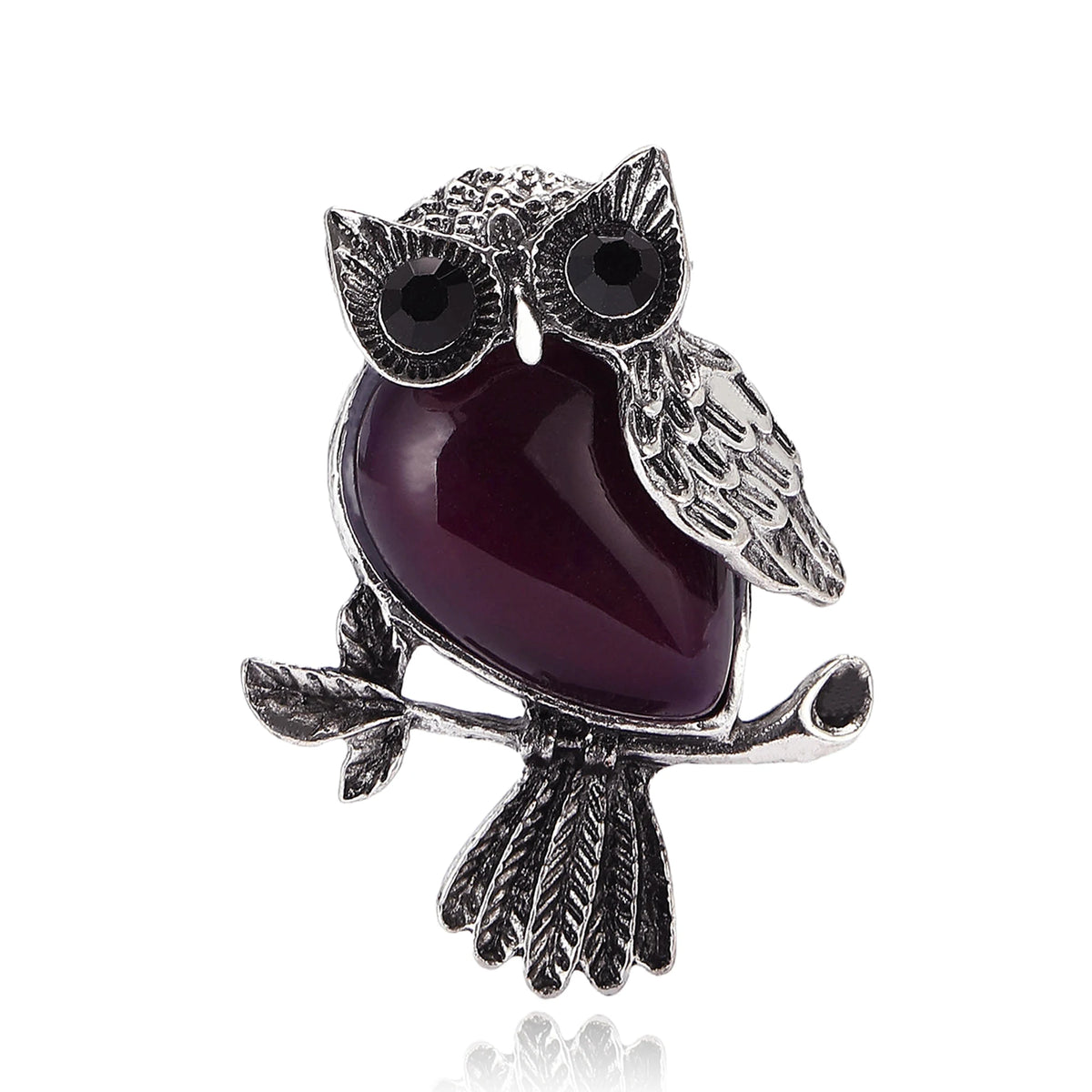Broche Coruja Esmaltado com Strass Elegante Feminino