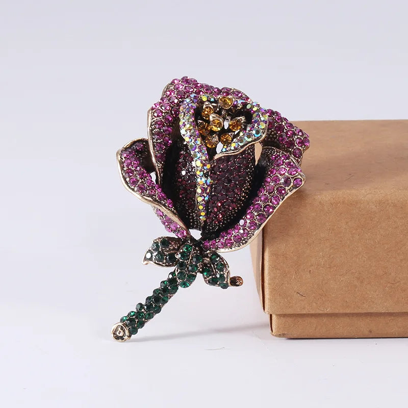 Vintage orquídea strass broche feminino high-end jóias de luxo nicho design requintado corsage acessórios senhora festa banquete pino