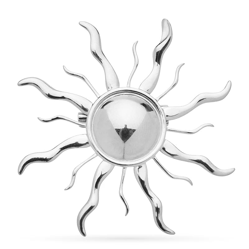 Broche Redondo em Aço Inoxidável Design Moderno Feminino