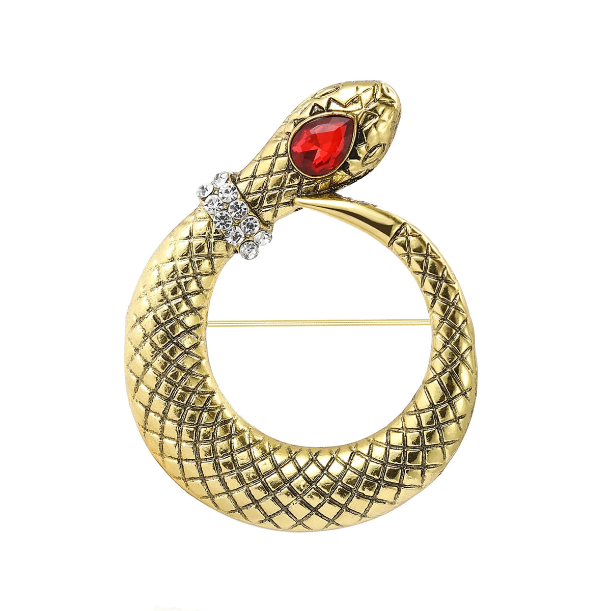Broche Cobra Vintage com Strass Design Elegante Feminino