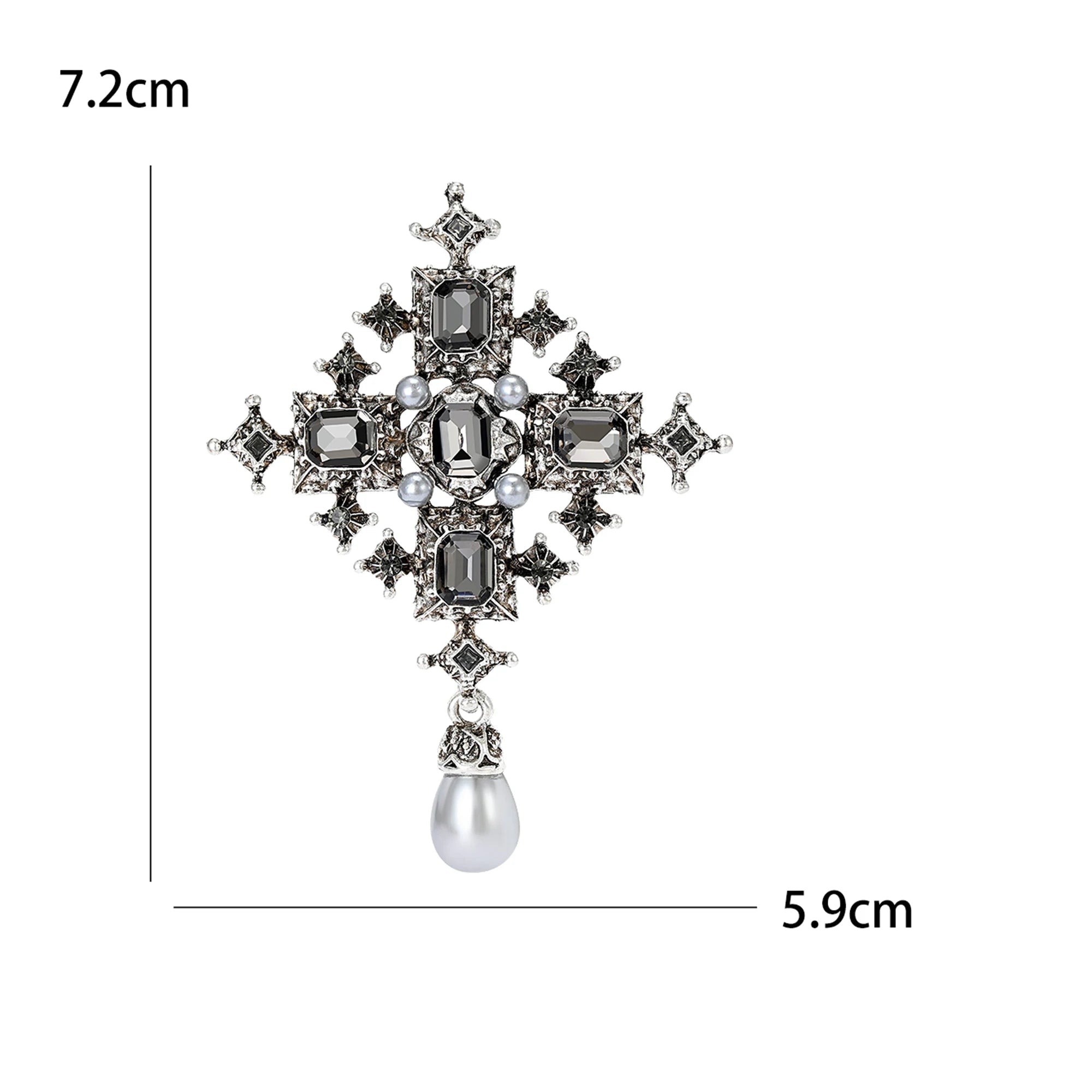 Broches barroco vintage para mulheres, crachá redondo, jóias strass, acessórios para festa de escritório, presentes amigos, unissex