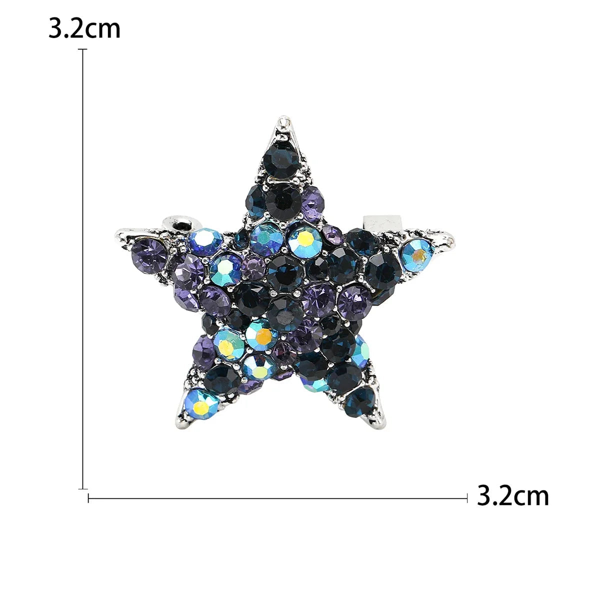 Alfinetes de estrela de tiro com borla para mulheres unissex strass estrela broches escritório festa amigo presentes acessórios de joias