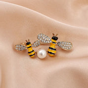 Skeds clássico vintage grande strass abelha broches pinos para mulheres luxo cristal inseto jóias terno roupas broche pino emblemas