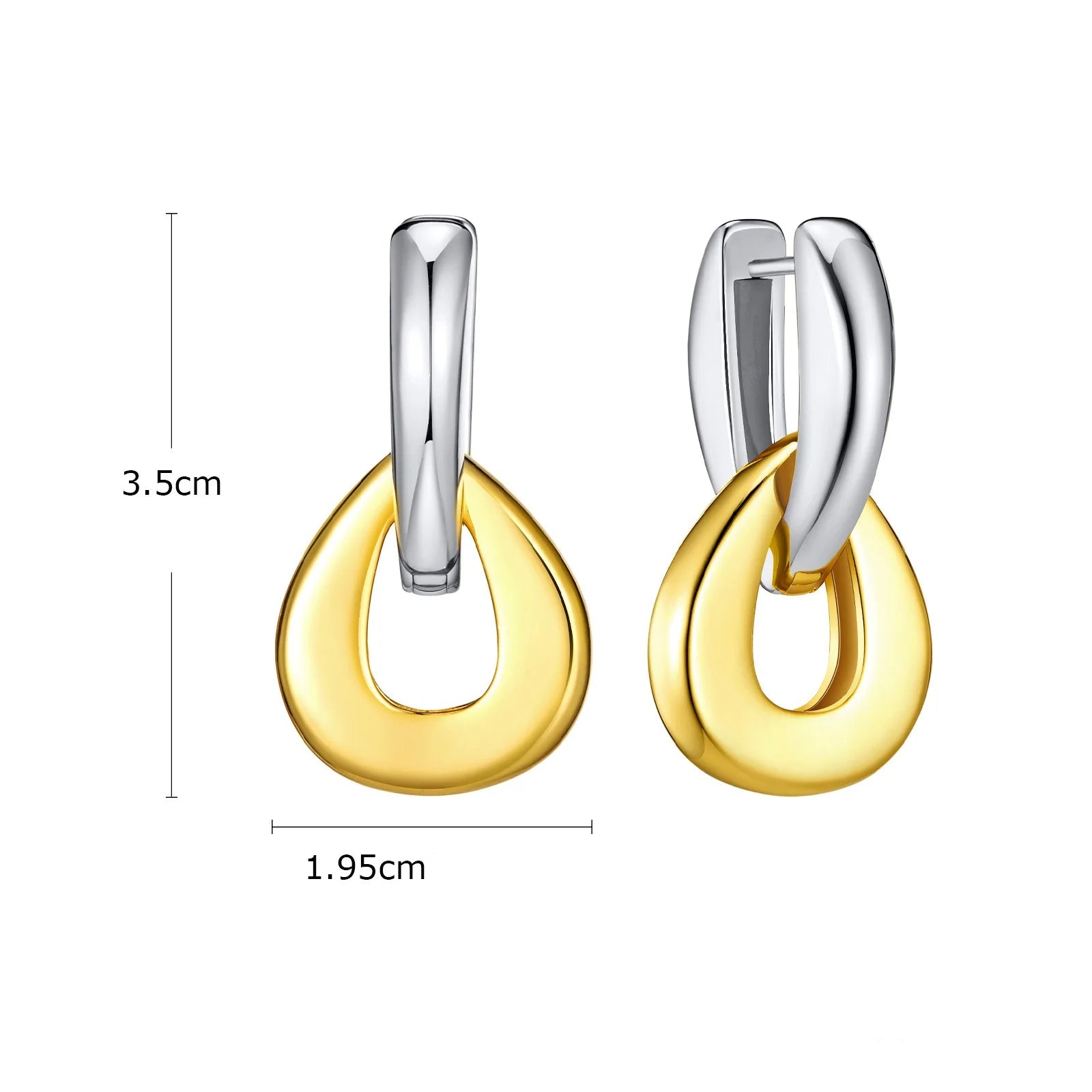 Brincos de argola Vnox para mulheres 18k banhados a ouro suave anel duplo gota de água brinco moda clássica joias patry presente