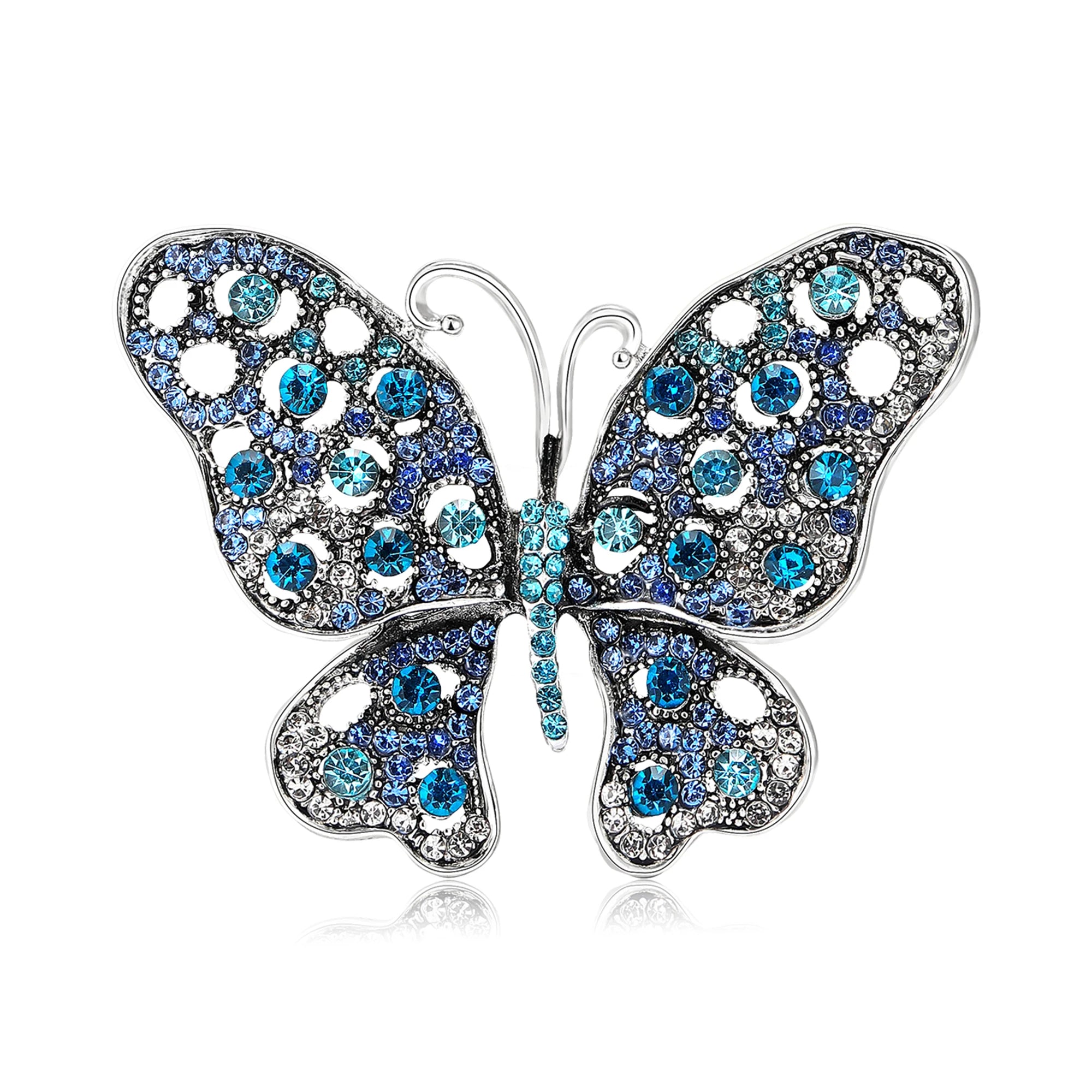 Beaut & Berry Broches de borboleta vintage com strass para mulheres, alfinetes de insetos unissex, acessórios de festa casuais, presentes, decoração de amigos