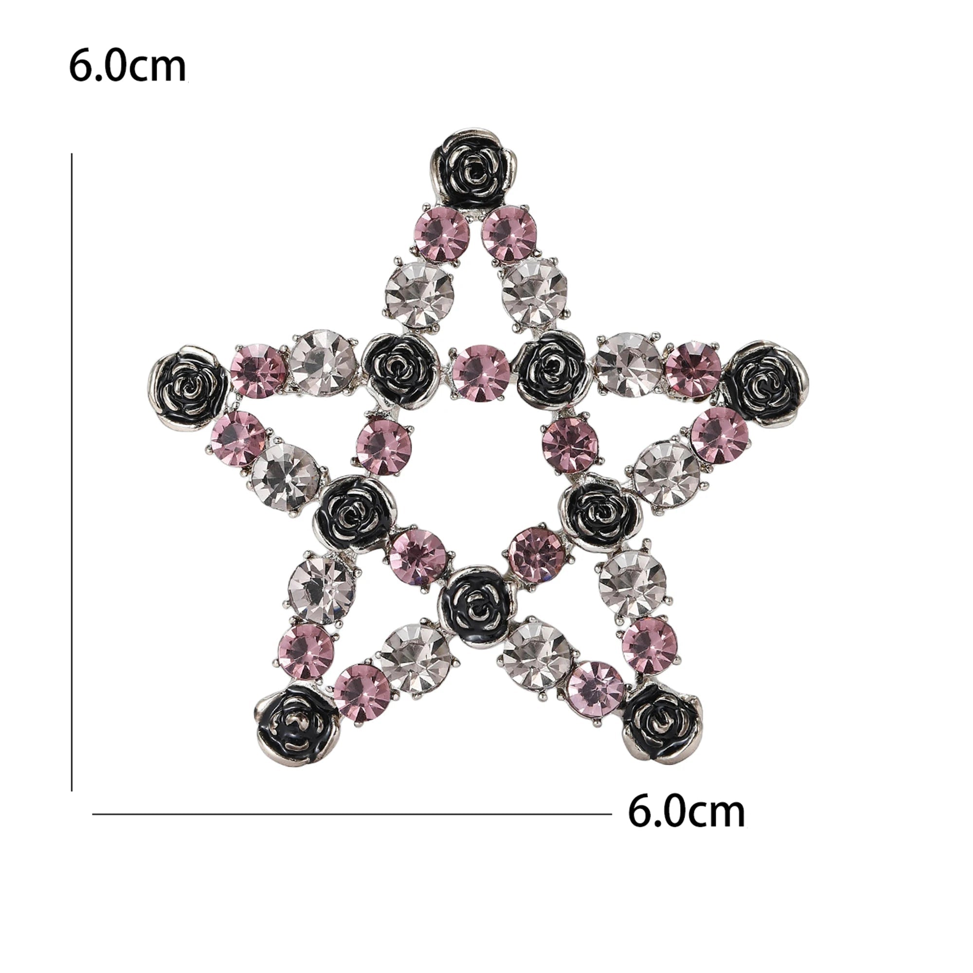 Alfinetes de estrela de tiro com borla para mulheres unissex strass estrela broches escritório festa amigo presentes acessórios de joias