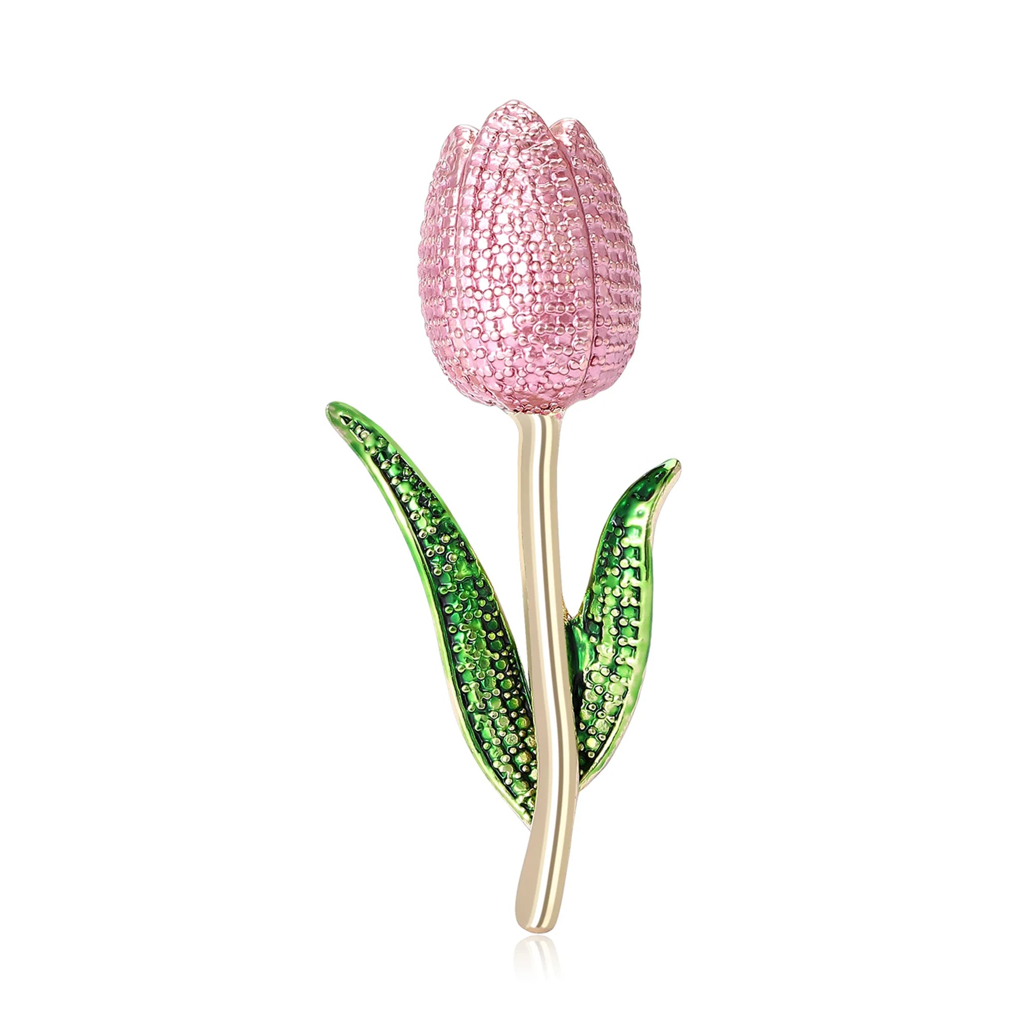 Beaut & Berry Broches clássicos de tulipa esmaltada para mulheres, alfinetes de plantas unissex, acessórios casuais para festa, presentes de ano novo, decoração de amigos