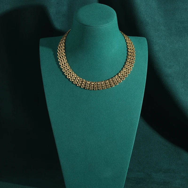 Vintage cor de ouro corrente colar gargantilha para mulher antigo luxo qualidade jóias retro presente casamento novo em 2025 tendência