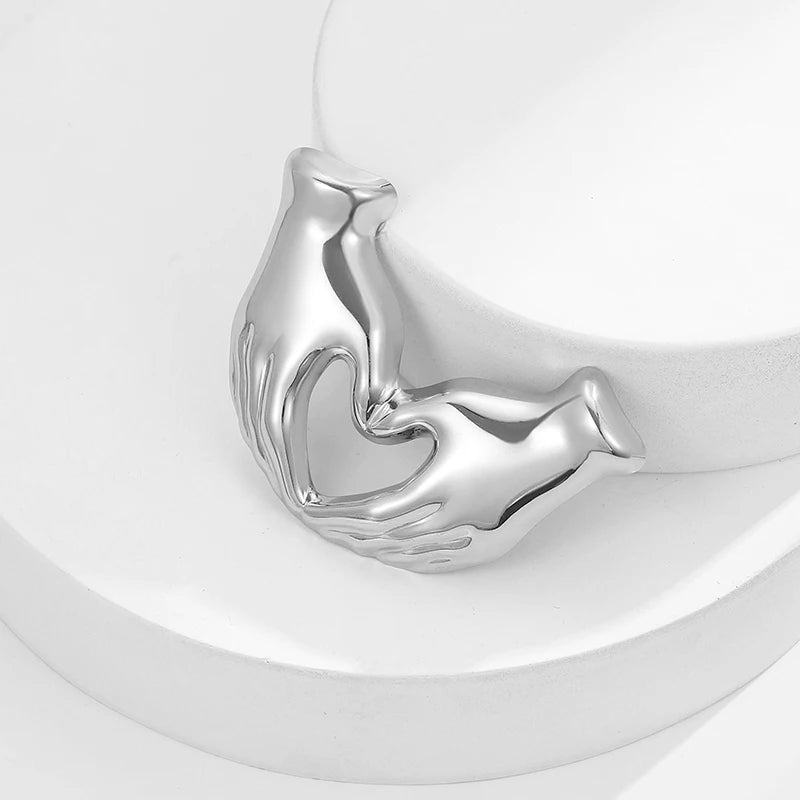 Loe |   Broche geométrico de aço inoxidável, novo banhado a ouro 18k, acessórios de roupas, joias irregulares de alta qualidade