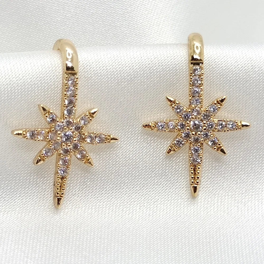 Hexagrama earnail zircon moda feminina na moda personalizado marca de luxo design contas orelha parafuso prisioneiro clássico jóias finas acessórios