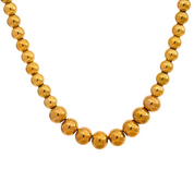 Yhpup contas de aço inoxidável artesanal moda corrente colar pulseira 18k pvd banhado à prova de ferrugem texturizado unissex jóias das mulheres dos homens
