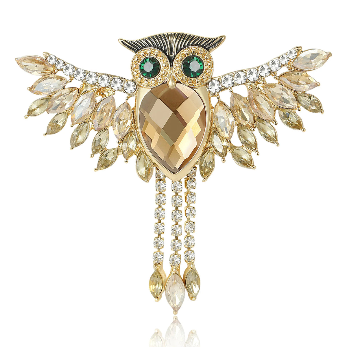 Broche Coruja com Strass Design Elegante Feminino