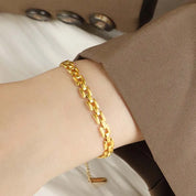 Pulseira de corrente de ligação oca de metal de aço inoxidável para mulheres vintage cor de ouro pulseira de relógio charme pulseiras jóias presentes