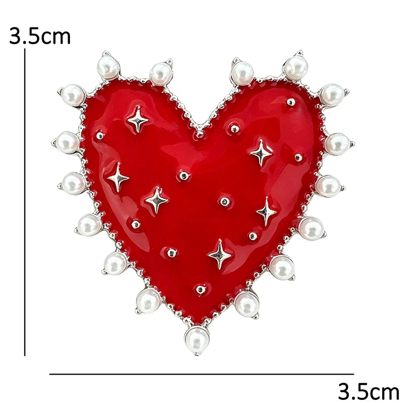 Broche Coração com Pérola Design Elegante Feminino